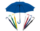 Paraguas automático, mango de plástico curvo.